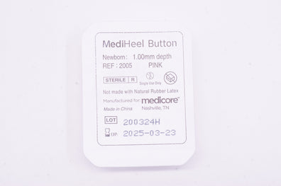 Medicore 2005 MediHeel Button, Newborn, Pink, 1.00mm depth